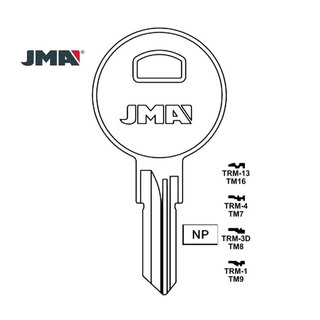JMA Fits for 1608 Trimark Commercial Residencial Key Blank TM8 -TRM-3D (10 Pack)