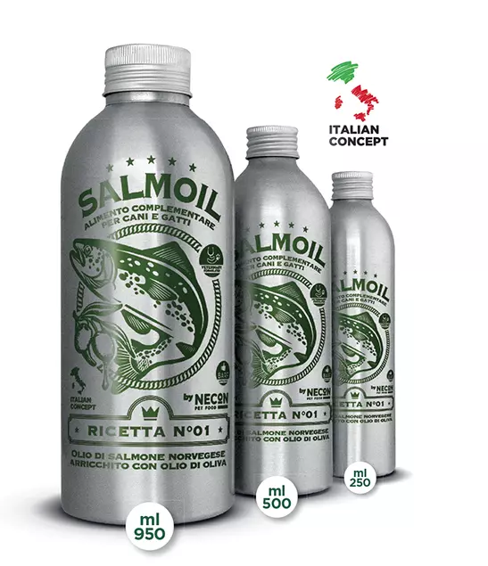 Salmoil, integratore alimentare per cani a base di olio di salmone