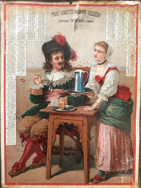 Calendario figurato 1893 Frat. Lobetti-Bodoni-Saluzzo