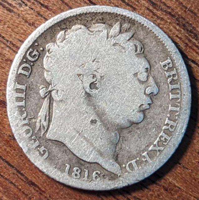 United Kingdom 6d Sixpence 1816 Silver (.925)  Coin - George III