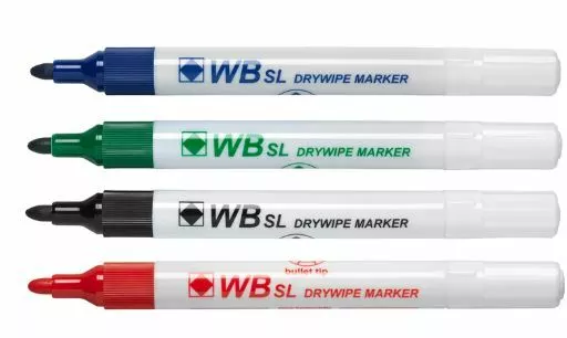 Dry Wipe White Board Marker Pens Slim Line - Black, Blue, Red or Green