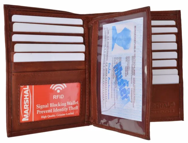 Men's Genuine Leather Bifold Wallet Hipster Credit Card ID Holder RFID Blocking