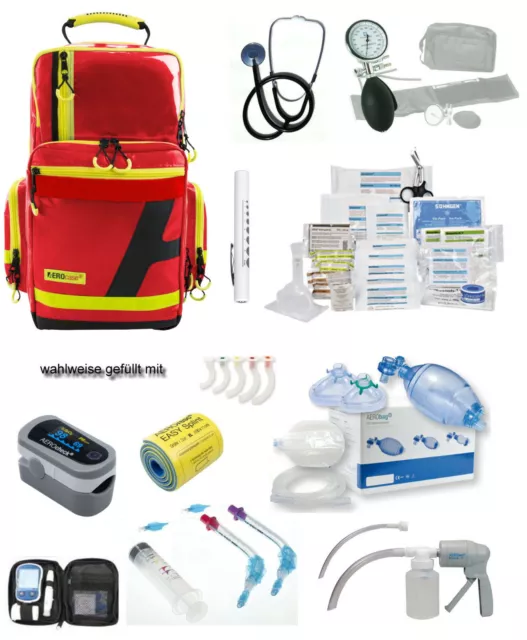 Notfallrucksack AEROcase RPL gefüllt EASY Söhngen ROT (Arzt Praxis DIN 13157)