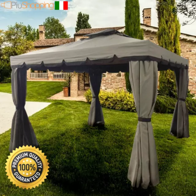 Gazebo 3X4 Giardino In Alluminio Telo Impermeabile Poliestere Pu Con Air Vent