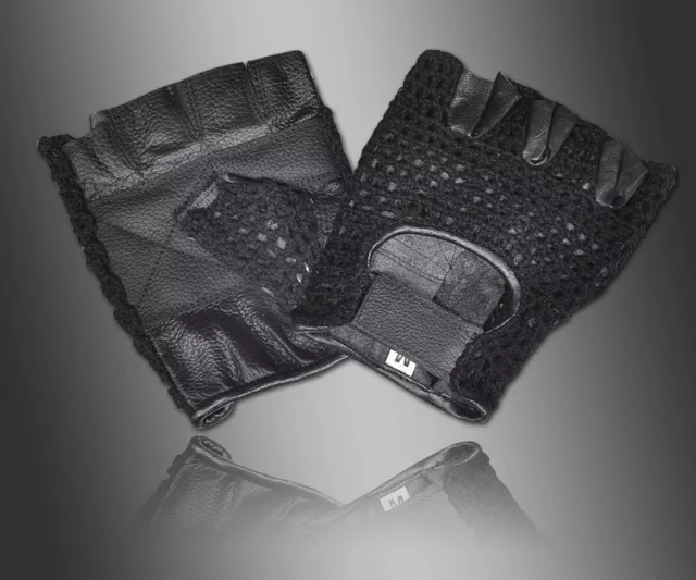 Leather Gloves Fitness Exercise Training Cycling Gym Mesh Weight Lifting Padded