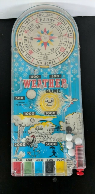 VINTAGE TIN BACK Pinball Game. No Cracks or Breakage. EUC RARE FIND!!