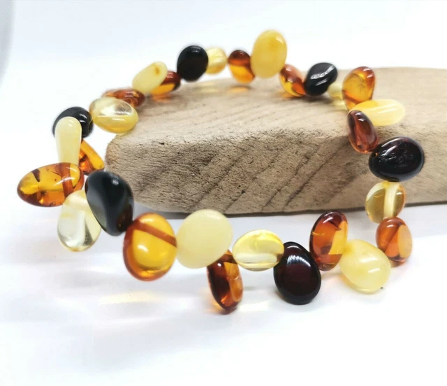 Bracelet en Ambre Naturel Léger Véritable Véritable Pierres Baltiques...