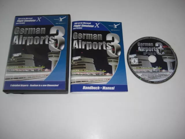 GERMAN AIRPORTS 3 Pc Cd Rom NAC Add-On Flight Simulator Sim 2004 & X FS2004 FSX