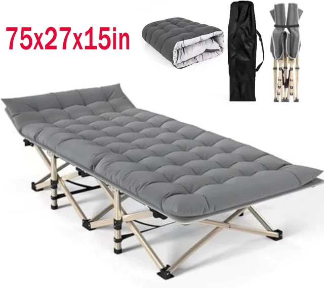 OUTDOOR HEAVY DUTY Cot Bed for Camp with Carry Bag for Home Office Camp