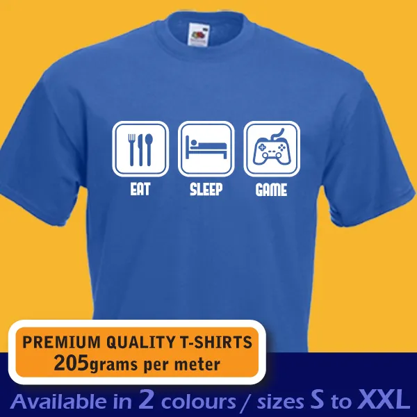 T-shirt divertente EAT SLEEP GAME xbox live playstation gamer videogiochi uomo ragazzi 3