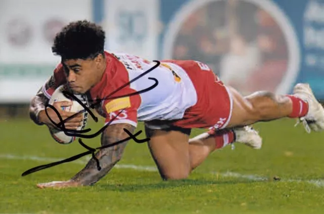 Kevin Naiqama Hand Signed St Helens 6x4 Photo Rugby League Autograph