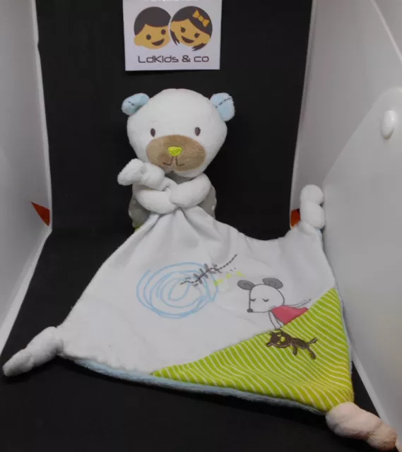 DOUDOU PELUCHE POMMETTE OURS avec MOUCHOIR CHUT ... ON DORT 30 cm - D662