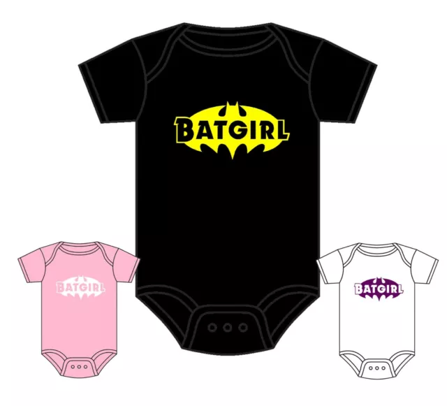 Dc Comics Batgirl Baby Grow Super Hero Baby Vest Baby Shower Gift 0-18 Months