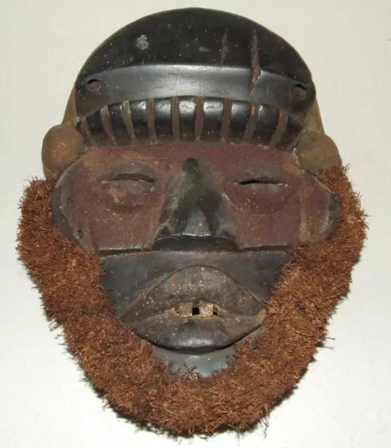 Antique 1800's African Congo Ritual Fetish Hand Carved Tribal Mask Congo Africa