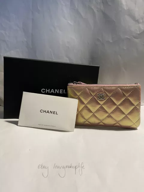 21K CHANEL Bag, Wallet on the Chain, Iridescent White Bow WOC NWT