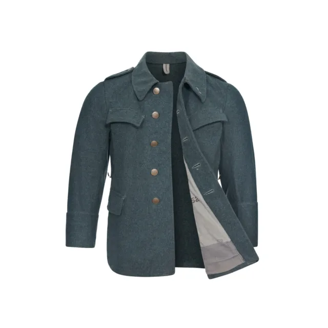 Wool Jacket Swiss Army Vintage Surplus Original Military Tunic Uniform Dress Top 2