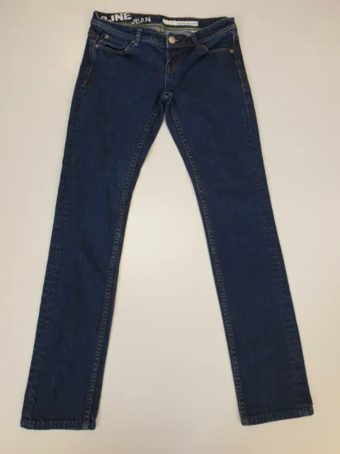 P953 Womens Dkny Skyline Blue Slim Straight Leg Denim Jeans Uk 6 W25 L30