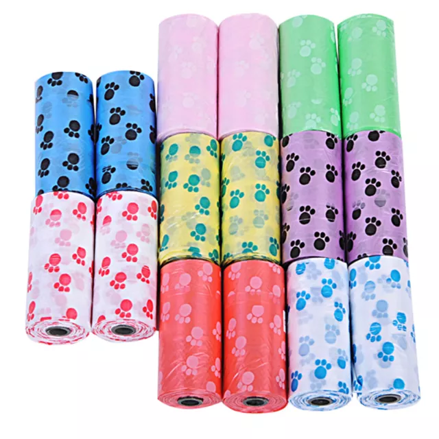 10X Rollos Mascotas Perro Cachorro Gato Caca Desechables Bolsas de Recogida Limpias.Z8