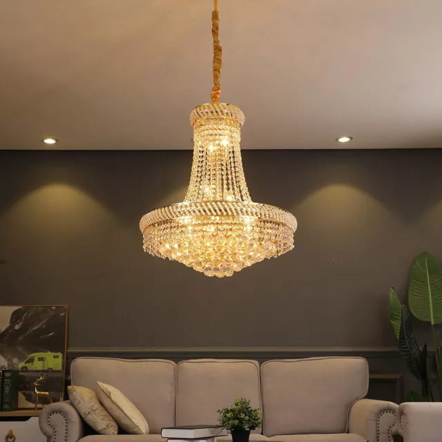 Luxury Crystal Chandelier LED Ceiling Pendant Lamp Living Room Lighting Fixture