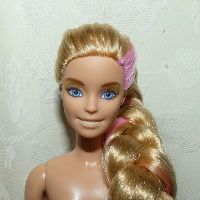 Mattel Barbie Fashionistas Nude Doll Pink Hair Brown Eyes