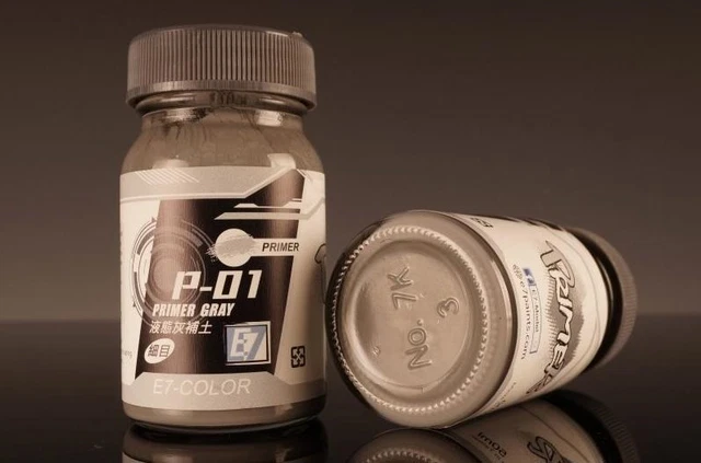 E7-Color "P" Series Primer Apprêt P-01 Gray (50ml) For Hobby Plastic Model Kit