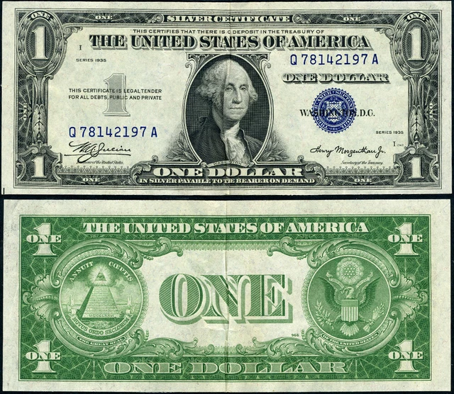 FR. 1607 $1 1935 Silver Certificate Mule Q-A Block XF - Micro BP#