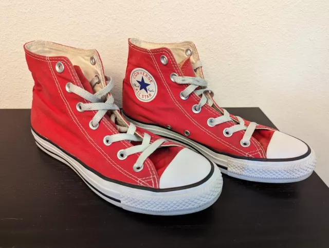 Converse Chuck Taylor All Star High Top Mens 6 Womens 8 Red Lace Up Preowned