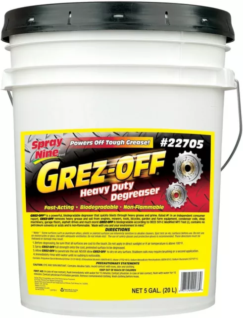 Spray Nine 22705 Grez-Off Heavy Duty Degreaser - 5 Gallon