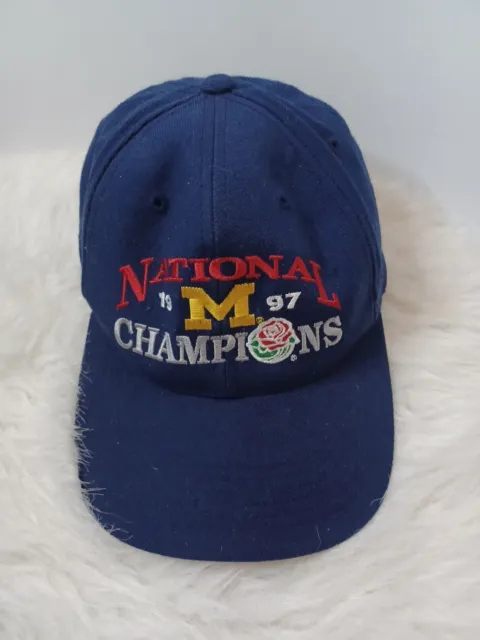 Vintage Michigan Wolverines Hat 1997 Rose Bowl Blue Snapback One Size USA H Kap