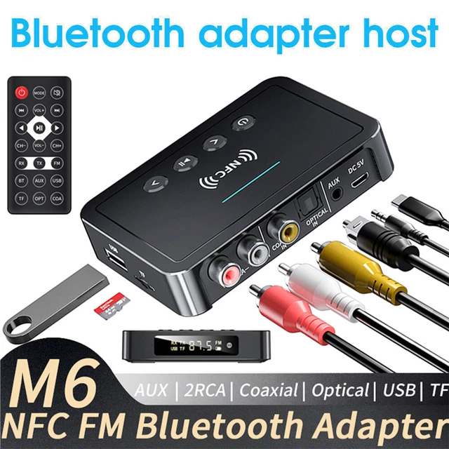 NFC Bluetooth Receiver Transmitter BT5.0 Audio FM Stereo Music Adapter AUX RCA