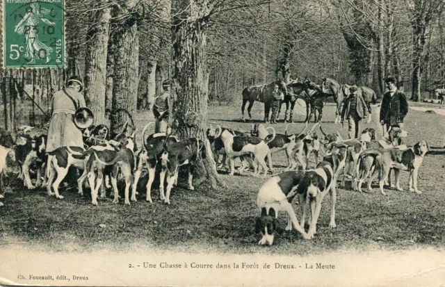 Carte Une Chasse à courre dans la Forêt de DREUX La Meute Chiens