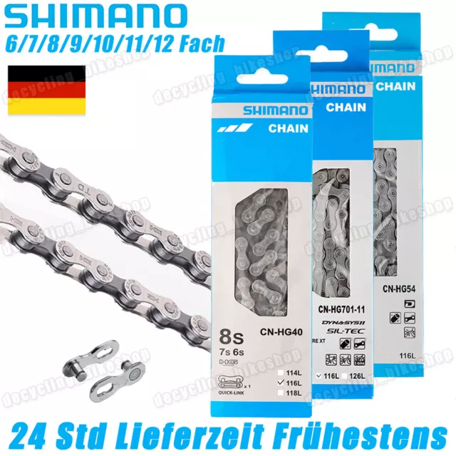 Shimano MTB Fahrrad 6/7/8/9/10/11/12 Fach Kette 116/126 Glieder HG40/53/95/M8100