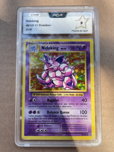 45/108 nidoking holo Évolution Xy Pca Psa Display Etb Pokémon 🔥🔥🔥 carte 