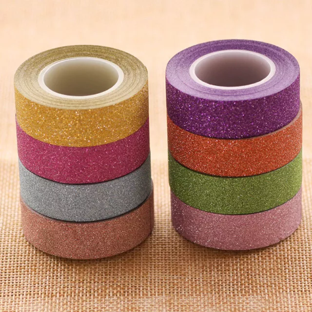 10m Glitter Washi Sticky Paper DIY Craft Decorative Masking Adhesive Tape