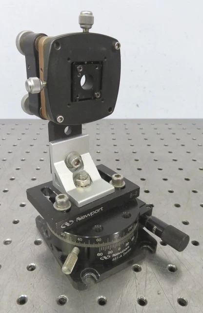 C186739 Newport 481-A Rotary Positioning Stage w/ New Focus 9807 Mirror Mount