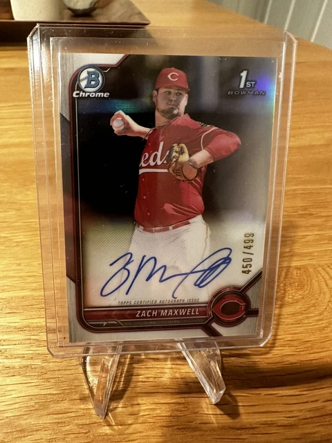 2022 Bowman Chrome Draft Zach Maxwell 1st Refractor Auto /499 #CDA-ZM Reds