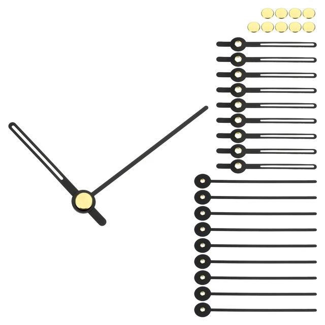 Clock Hands Kit, 10 Set Clock Hands Kits Clock Mechanism Aluminum, Black, A22