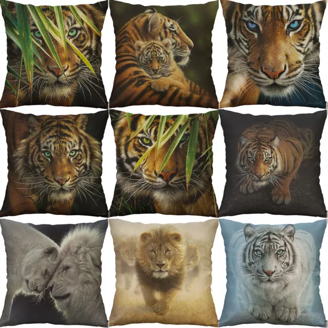 Tiger Printing tiger cotton linen pillow Case cover Sofa Waist Home Decor