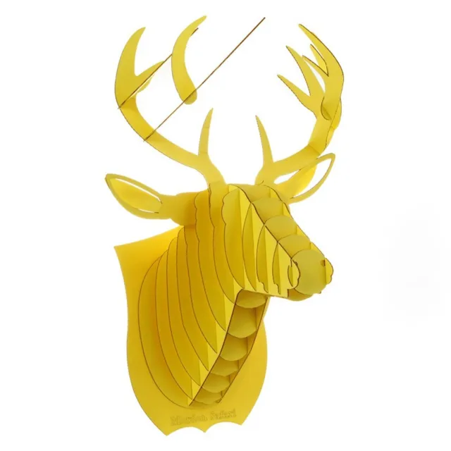 Deer Buck Stag Head Antler 3D Puzzle Jigsaw Paper Animal Model Wall Mount Deco