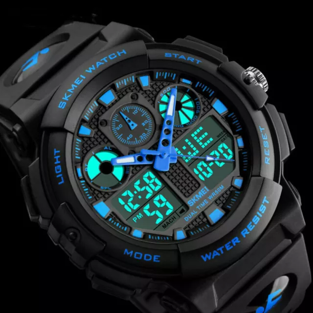 SKMEI Dual LED Sport Date Date chrono étanche montre-bracelet à quartz