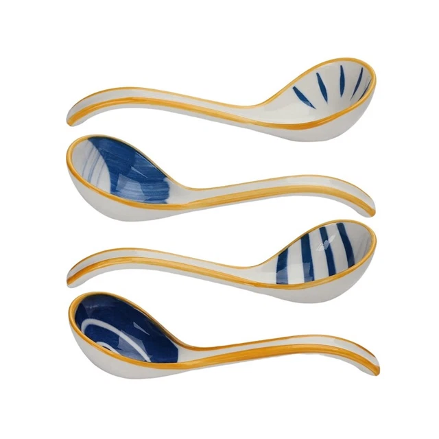 Set cucchiai zuppa ceramica cucchiai cucchiaio zuppa giapponese manico lungo per 2964