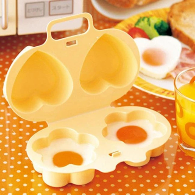 Kitchen Heart-shaped Egg Steamer Cooking Flowers Type Mold Microwave Oven Tool B
