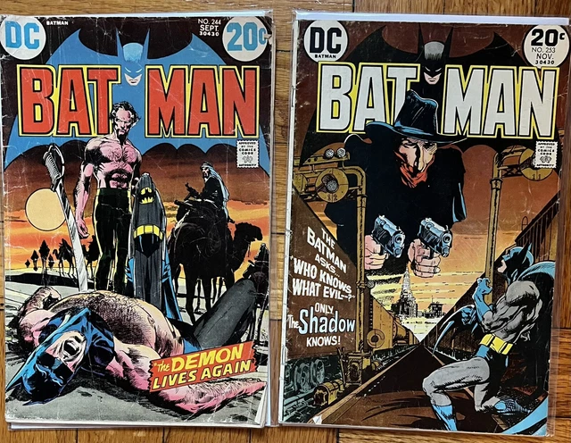 Batman #244 & 253 Comic Book Lot 1972 Neal Adams Vg Dc Comics