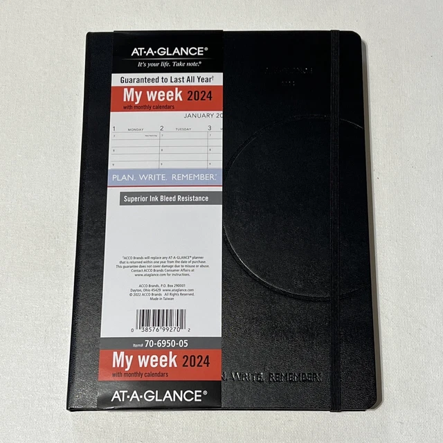 AT-A-GLANCE PLAN WRITE Remember 2024 Weekly Monthly Appointment Planner