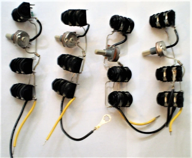 Lot of 4 Amplifier Audio Jack Harness Assemblies w/2 Speaker & 1 Line out Jack