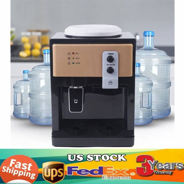 Stainless Steel Hot,Cold & Room Water Cooler Dispenser, Holds 3 & 5 Gallon Bottles, 3 Temperature Spouts, No Lift Bottom Loading