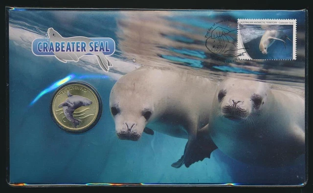 Australia: 2018 $1 Crabeater Seal Coloured Coin PNC