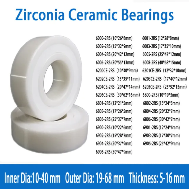 ZrO2 Zirconia Full Ceramic Ball Bearing Double Sealed Resistant Corrosion