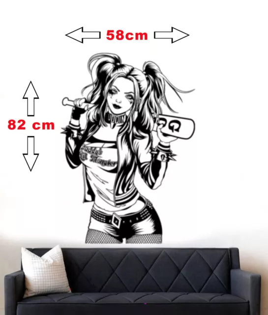 Harley Quinn Large Suicide Squad Wall Art Sticker/Decal 58 x 82cm