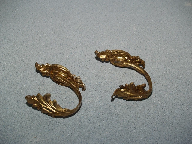 Paire D'embrasses De Rideaux Anciennes En Bronze - Vintage